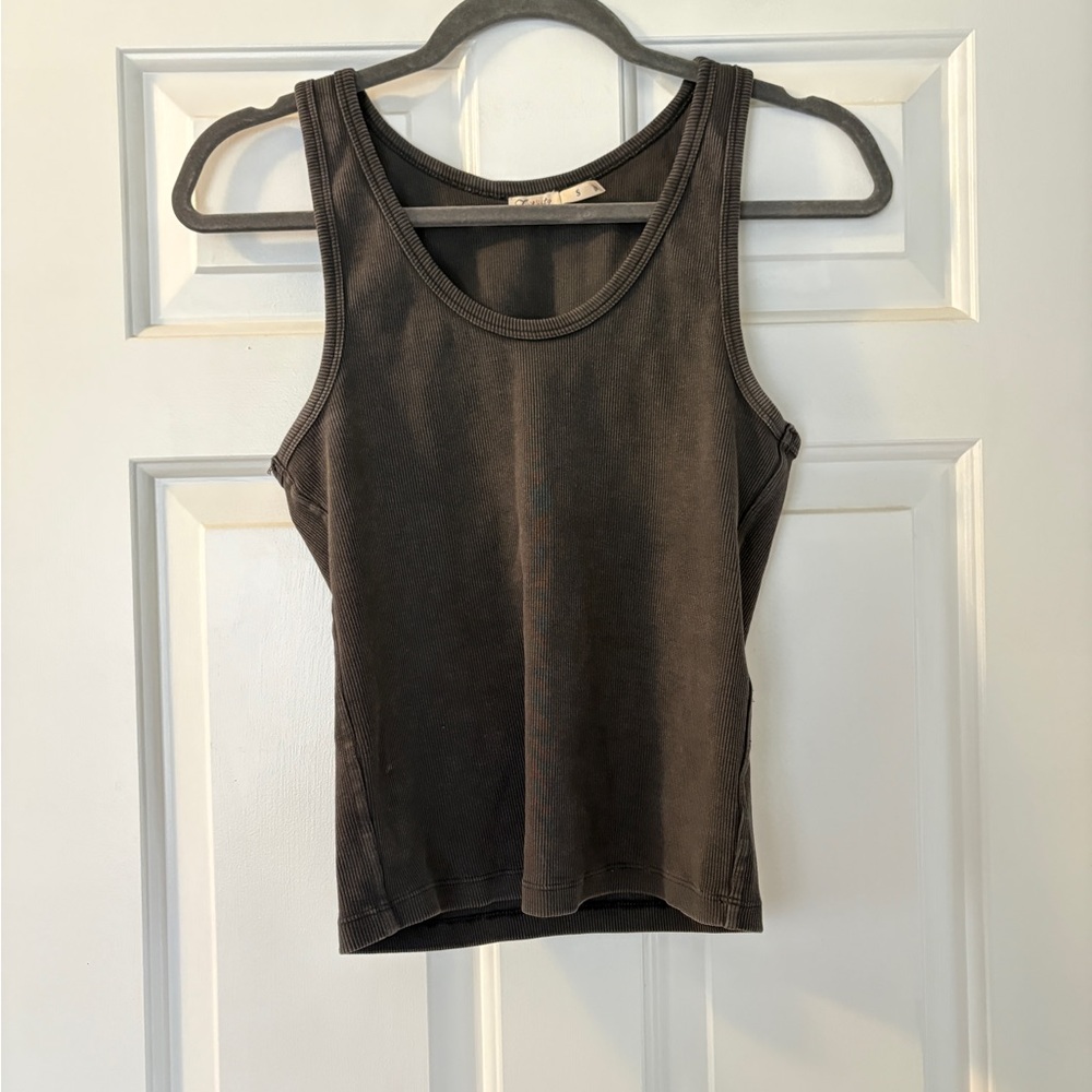 Charcoal Ribbed Tank Top